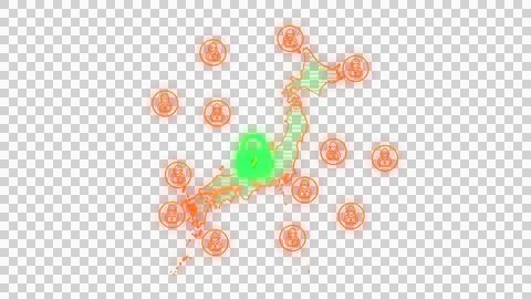 Japan Cyber Attack On Secure Map HUD Transparent Secure Stock Photos