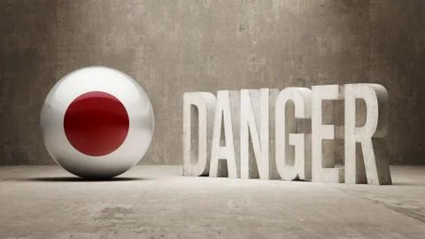Japan. Danger  Concept Stock Illustration