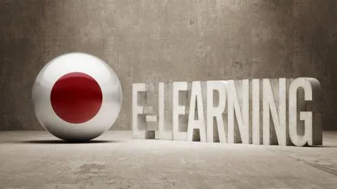 Japan. E-Learning  Concept Illustrazione stock