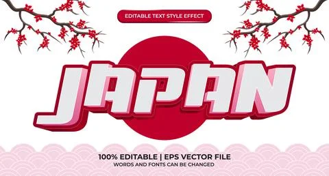 Japan editable text effect with asian type style and bold font concept use fo イラスト素材