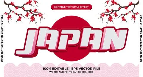 Japan editable text effect with asian type style and bold font concept use fo イラスト素材