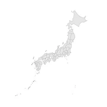 Japan editable vector political map EPS Stock Illustration