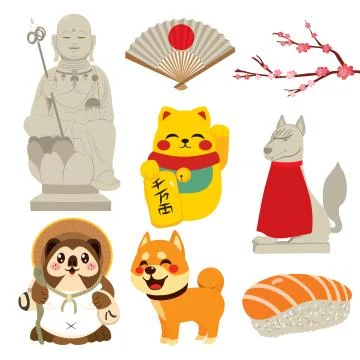 Japan Elements Collection Stock Illustration