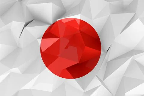 Japan flag. 3D rendering. Stock Illustration