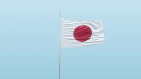 Japan Flag With Alpha And Background With Different Angle Of Movement   Stock Footage 131707387