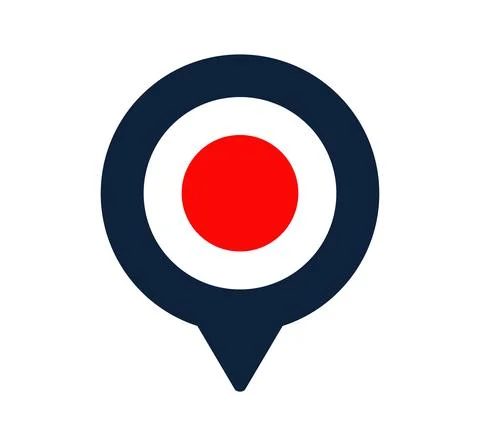 Japan flag and map pointer icon. National flag location icon vector design, g Stock Illustration