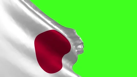 JAPAN FLAG ANIMATION SLOW MOTION Stock Footage 209913135