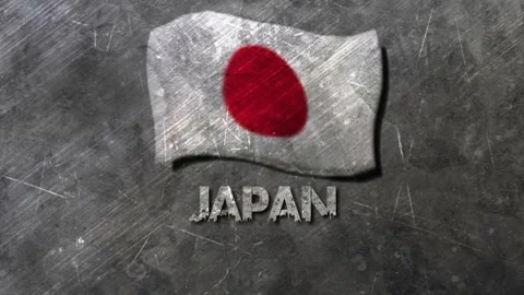 Japan Flag Animations Stock Footage 195095930