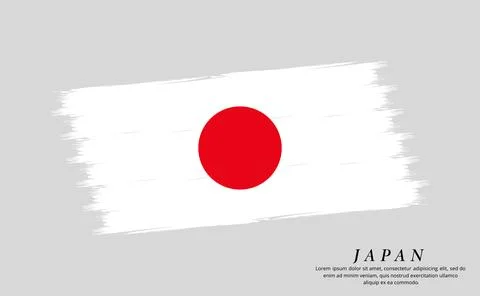 Japan flag brush vector background. Grunge style country flag of Japan brus.. Stock Illustration
