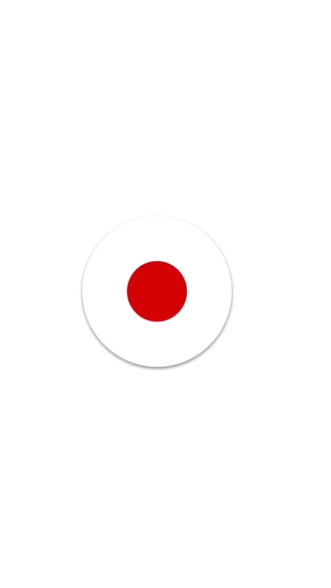 Japan Flag Button Icon Animation Stock Footage 336747530