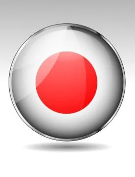 Japan flag button 스톡 일러스트