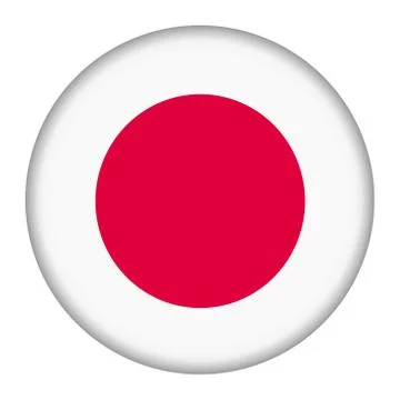 Japan flag button illustration with clipping path Stock Illustration