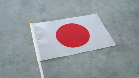 Japan flag close up on isolated background. Concept Japanese country flag. Stock Footage 344083958
