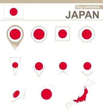 Japan Flag Collection Stock Illustration