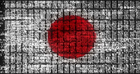 Japan flag digital code Stockbeeldmateriaal 306758375