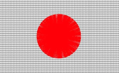 Japan flag embroidery design pattern Stock Illustration