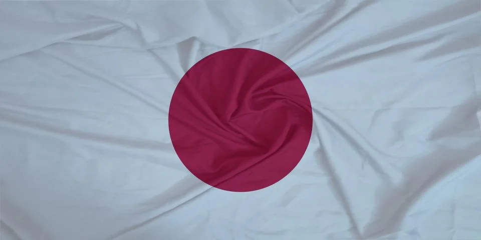 Japan Flag fabric rippling in the wind Stock Photos