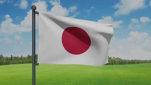 Japan Flag Stock Footage 153254151