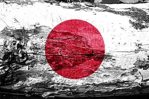 Japan flag with grunge texture Stock Illustration