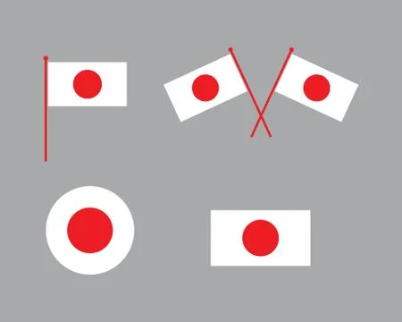 Japan flag icon logo vector Stock Illustration