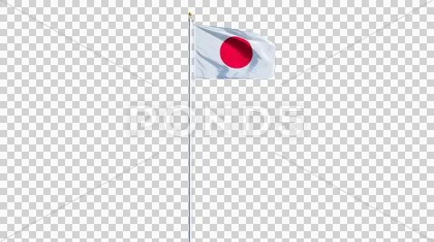 Japan flag, long shot, isolated with alpha channel Stock Photos