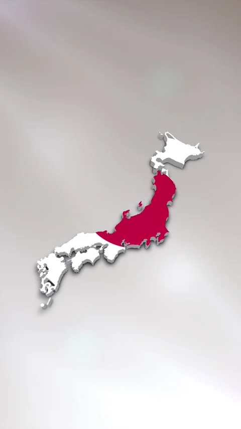 Japan Flag on Map Stock Footage 278173579