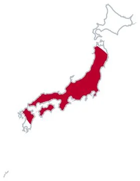 Japan flag map Stock Illustration