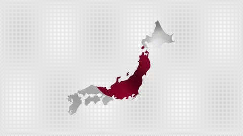 Japan Flag Map Looping Transparent Waving National Symbol Motion Animation Vídeo Stock 338268708