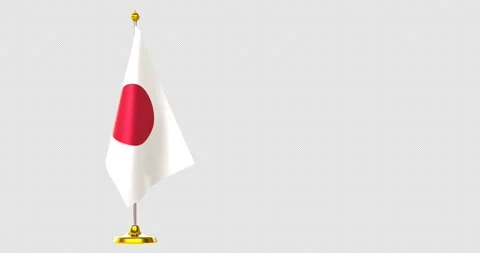 Japan flag on pole for countries summit Stock Footage 210523421