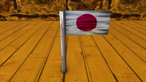 Japan Flag Post - Upwards Shot Stock Footage 270912704