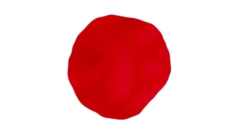 Japan Flag Red Abstract Circle Blob On White Background Minimal Stock Footage 321246341