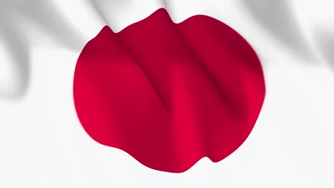 Japan Flag Seamless Loop 4k 60fps on Sky Background Stock Footage 340345005