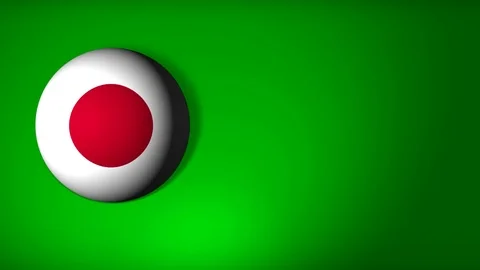 Japan flag in the shape of a ball to roll Video stock 80891432