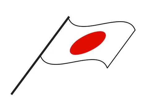 Japan flag simple wave  vector design isolated on white background Stock Illustration