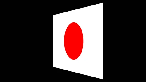 Japan flag turning horizontally Stock Footage 90998534