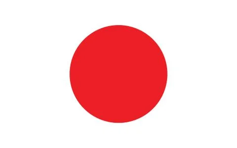 Japan flag vector graphic. Rectangle Japanese flag illustration. Japan countr Stock Illustration
