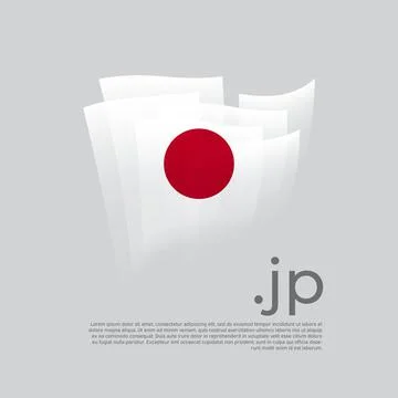 Japan flag. Vector stylized design poster on a white background. Japanese Stock Illustration
