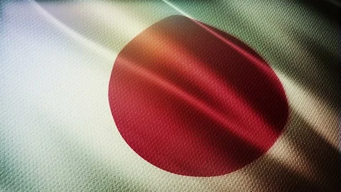 Japan flag is waving 3D animation, National  Japan flag waving in the wind. Stock Footage