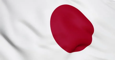 Japan flag waving animation closeup | Stock Video | Pond5