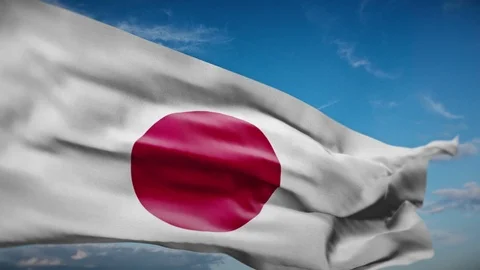 Japan flag waving realistic animation. 4... | Stock Video | Pond5