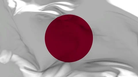 Japan Flag Waving in Slow Motion Loop Animation Stock Footage 340822920