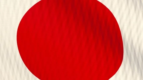 Japan flag waving white background loop Vídeos de archivo 342961351
