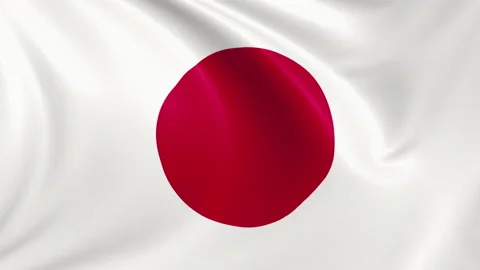 Japan flag waving in the wind with high quality texture in 4K Vídeo Stock 130441282
