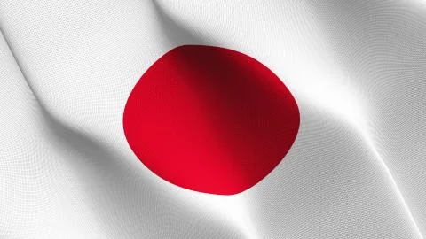 Japan flag waving on wind. Stock Illustration
