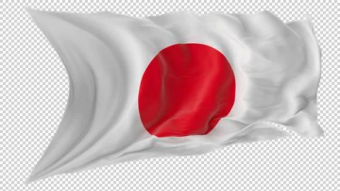 Japan Flag Waving in the Wind Stock Illustration
