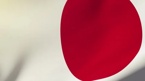 Japan flag waving in the wind. Looping sun rises style.  Animation loop Stock Footage 48963436
