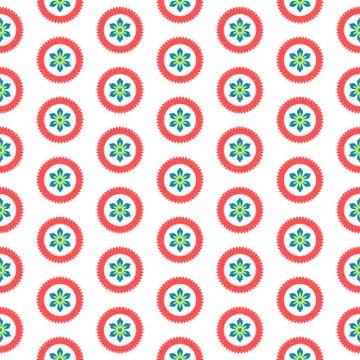 Japan flower seamless pattern. Simple drawn flowers for print, design, fabric イラスト素材