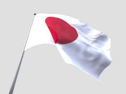 Japan flying flag isolate on white background. Stock-Illustration