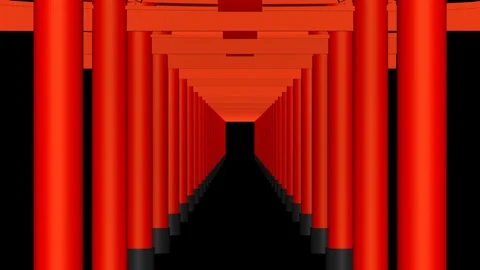 Japan Gate Tunnel Stock-Footage 90948640