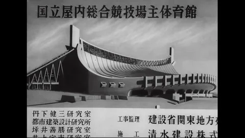 Japan Getting The Stadia Infrastructure Ready For The Olympics Stock Footage 94538761